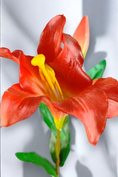 Yapay Çiçek Zambak Lilyum Kırmızı 85cm