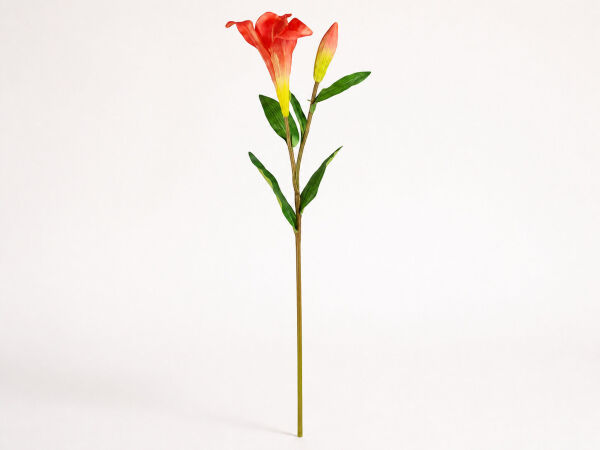 Kırmızı Yapay Lilyum Zambak Dalı 85 cm