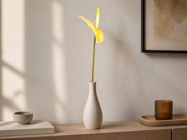 Sarı Yapay Antoryum Dalı 65 cm