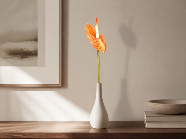Turuncu Yapay Antoryum Dalı 65 cm