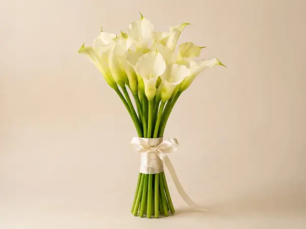 Yapay Gala Çiçeği Islak Dokulu 35 cm Beyaz