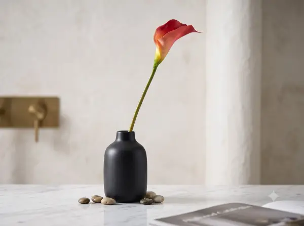Yapay Gala Çiçeği Islak Dokulu 55 cm Kırmızı
