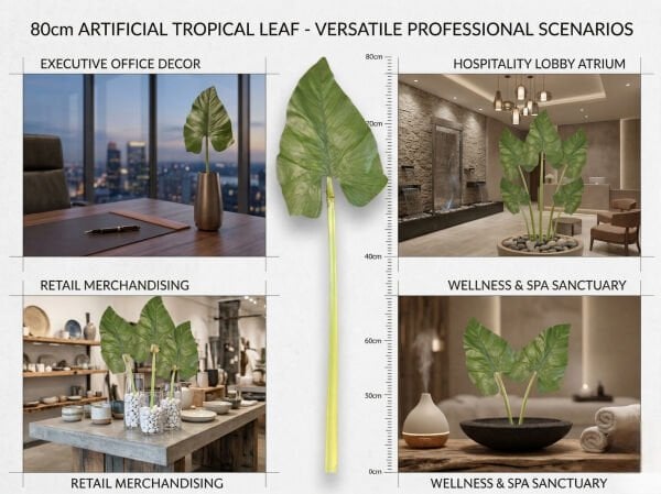 Yapay Tropikal Yaprak 80 cm - Vazo İçi Büyük Dekoratif Yaprak