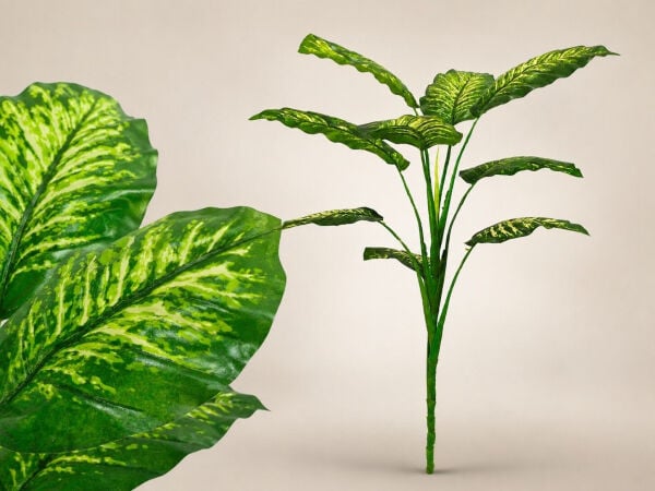 Yapay Difenbahya Ağacı Yeşil 100 cm Saksısız