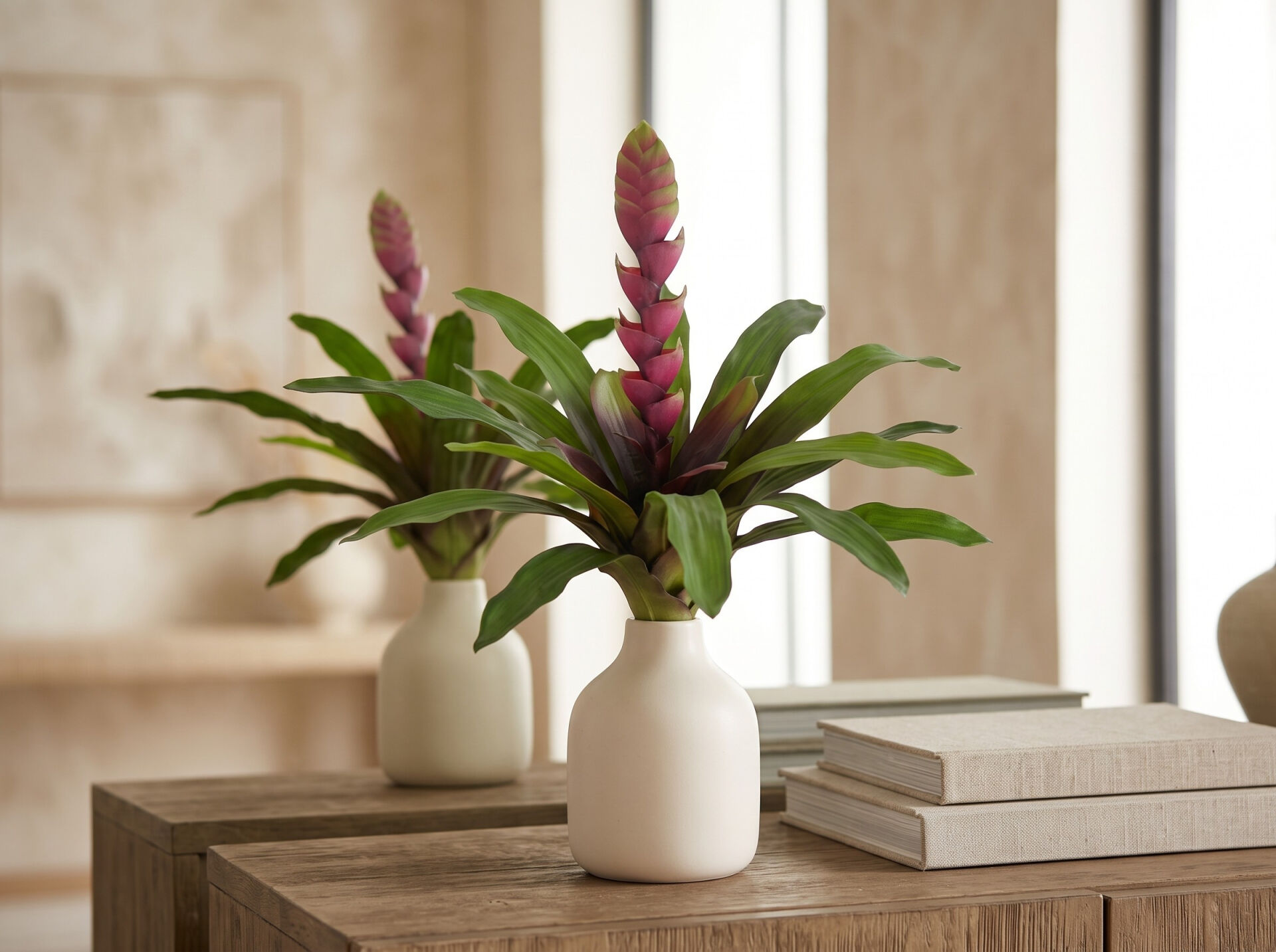 Yapay Bitki Bromelia – Saksı Bitkisi (52 cm) - 2215BG