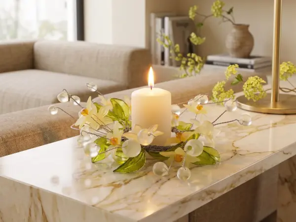 Dekoratif Mumluk Masa Süsü Kristal Yeşil 13 cm