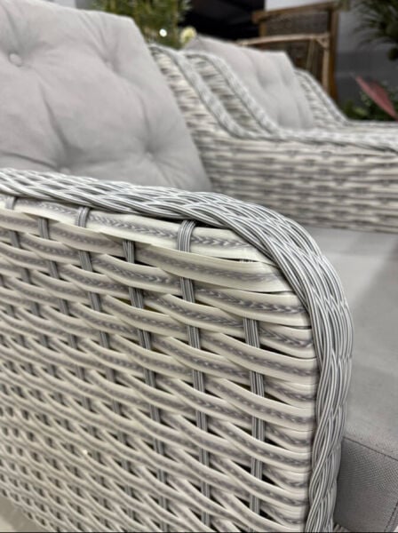 Rattan Masalı Bahçe Oturma Grubu Toscana Açık Gri