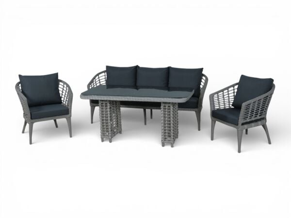 Rattan Masalı Bahçe Oturma Grubu Levante Antrasit