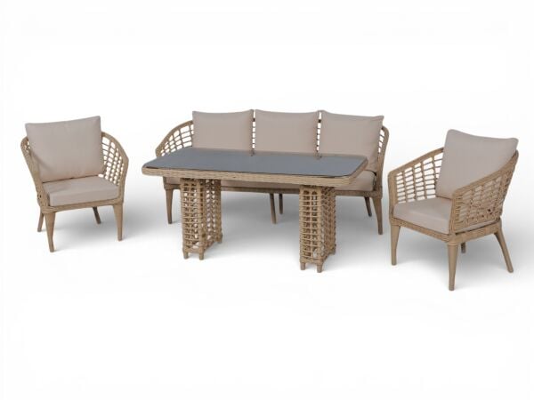 Rattan Masalı Bahçe Oturma Grubu Levante Cappuccino