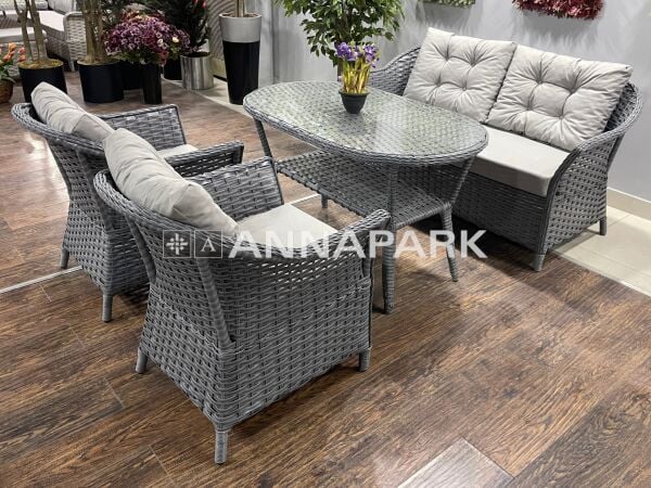 Rattan Masalı Bahçe Oturma Grubu Dolce Antrasit