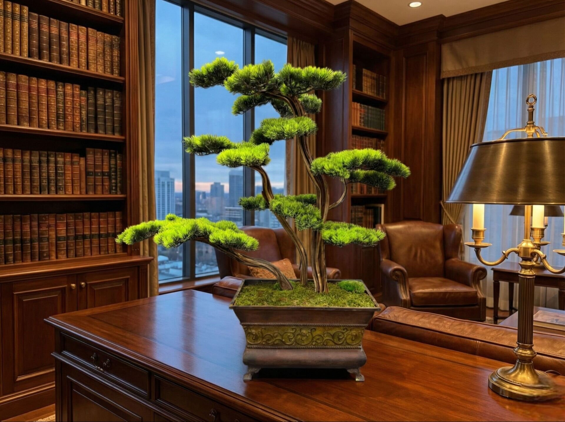 Vintage Bakır Saksılı Doğal Bonsai (100 cm)