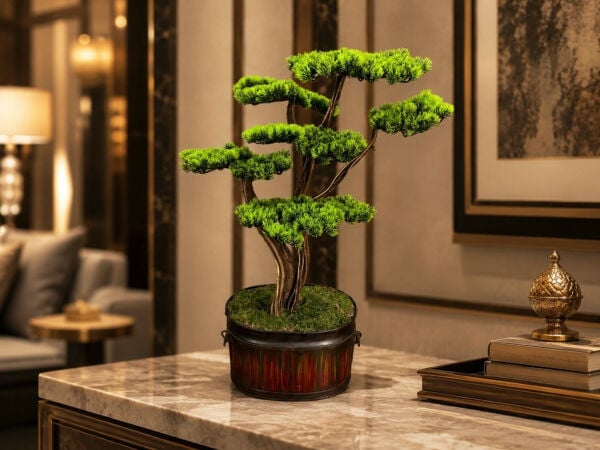 Bakır Saksılı Doğal Gövdeli Bonsai Ağacı 100 cm
