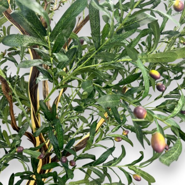 260 cm Yapay Zeytin Ağacı - Geometrik Siyah Fiber Saksılı