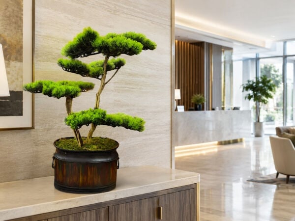 66 cm Yapay Bonsai Ağacı - Eskitme Bakır Saksılı