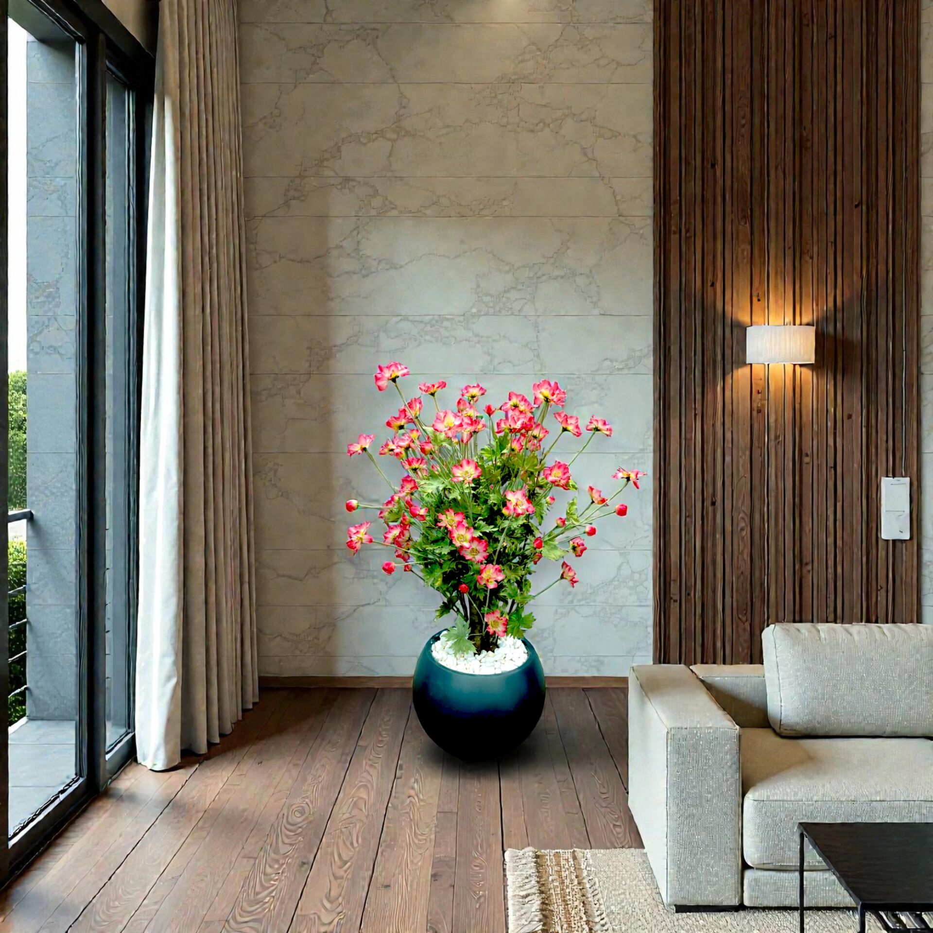 Saksılı Aranjman Yapay Ağaç 90cm