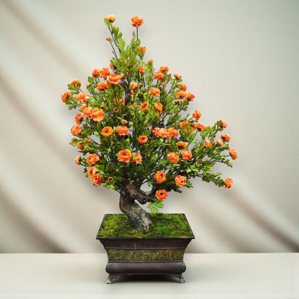 Çiçekli Yapay Bonsai Ağacı Turuncu 120 cm