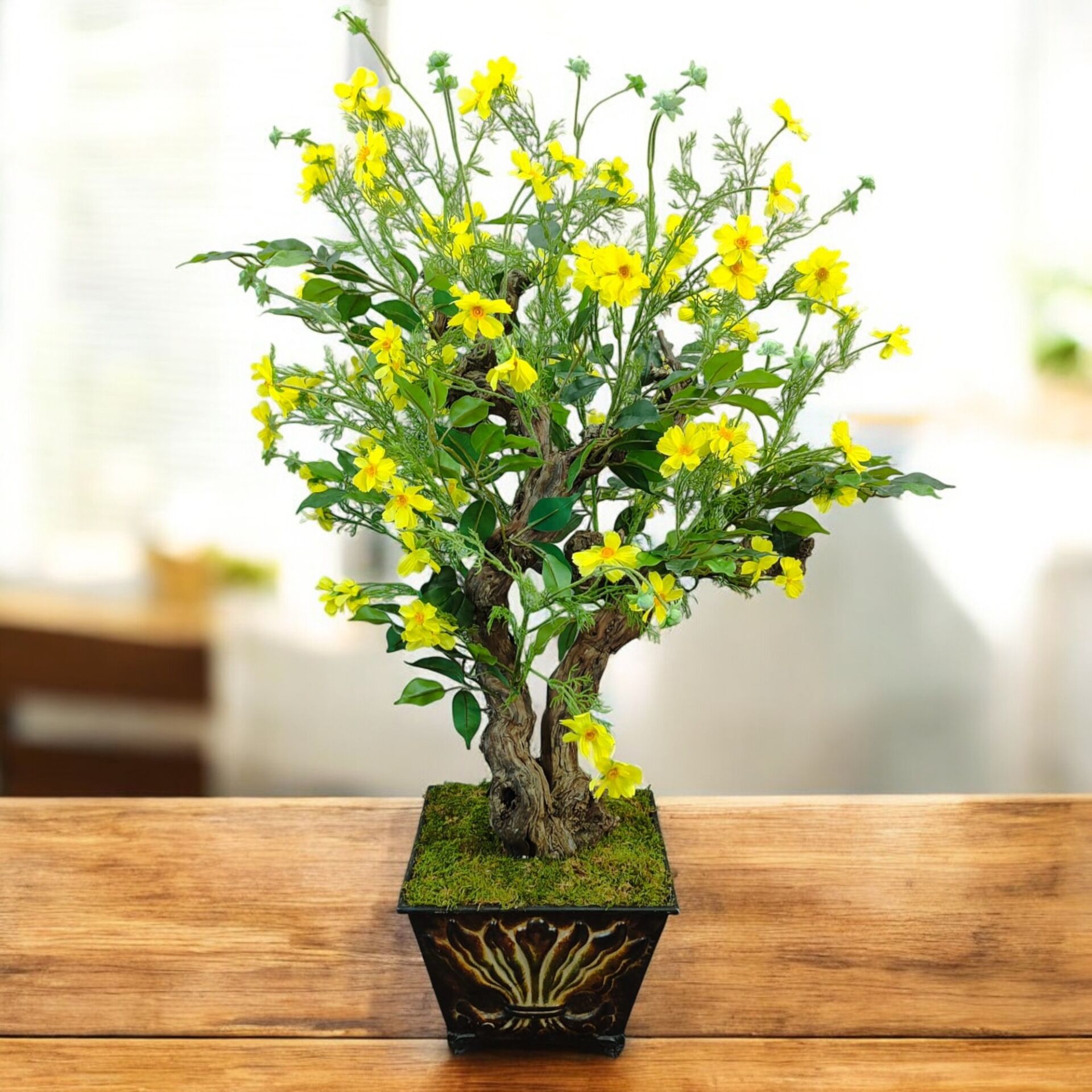 Dekoratif Eskitme Saksılı Bonsai Ağacı 120cm