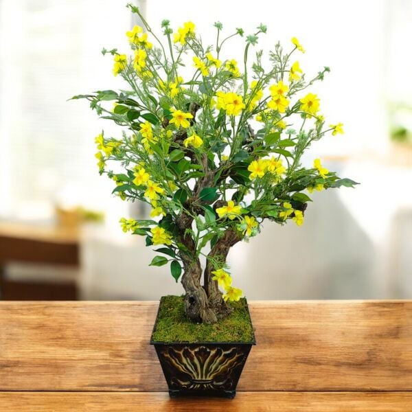 Dekoratif Eskitme Saksılı Bonsai Ağacı 120 cm