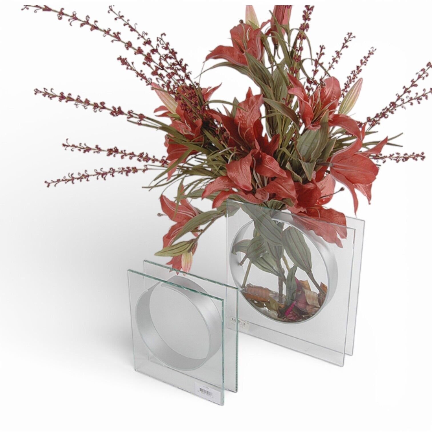 Metal Detaylı Cam Vazo 26x26cm