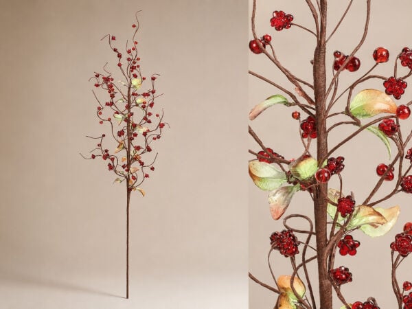 Dekoratif Dal Kristal Görünümlü Bordo 70 cm