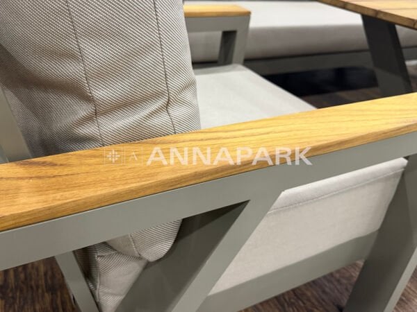 Alüminyum Masalı Bahçe Oturma Grubu Laurena Gri